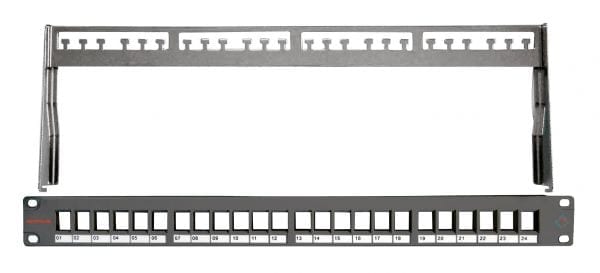 Datwyler 24 Port Keystone Patch Panel, Shielded (unloaded -requires snap-in modules), 1U