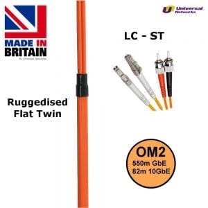 Ruggedised Multi Mode LSZH Fibre Cable OM2, LC-ST-0