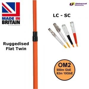 Ruggedised Multi Mode LSZH Fibre Patch Cable LC-SC-0