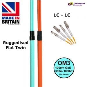 Ruggedised Multi Mode LSZH Fibre Cable OM3, LC-LC-0