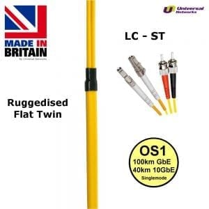 Ruggedised Single Mode LSZH Fibre Cable, LC-ST-0
