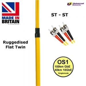 Ruggedised Single Mode LSZH Fibre, 9/125, ST-ST-0