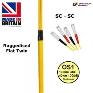Ruggedised Single Mode LSZH Fibre, 9/125, SC-SC -0