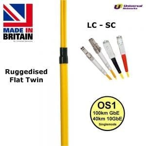 Ruggedised Fibre Cable Single Mode LC-SC