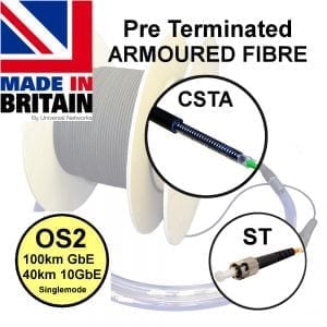 UK Made ST CSTA outdoor fibre optic multicore OS2