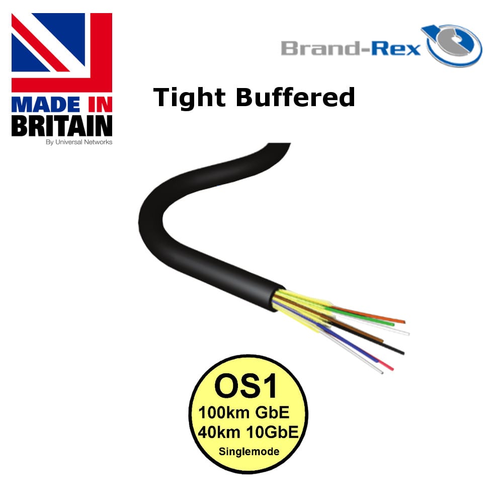 Brand-Rex Single Mode OS1 Tight Buffered B2ca PDC Cable Brand-Rex Single Mode OS1 Tight Buffered B2ca PDC Cable