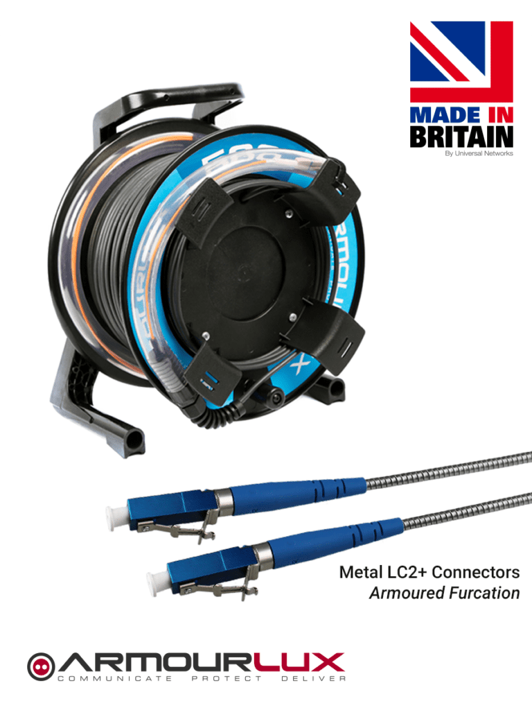 ArmourLux Standard with Metal LC2+ Connectors on Armoured Furcation