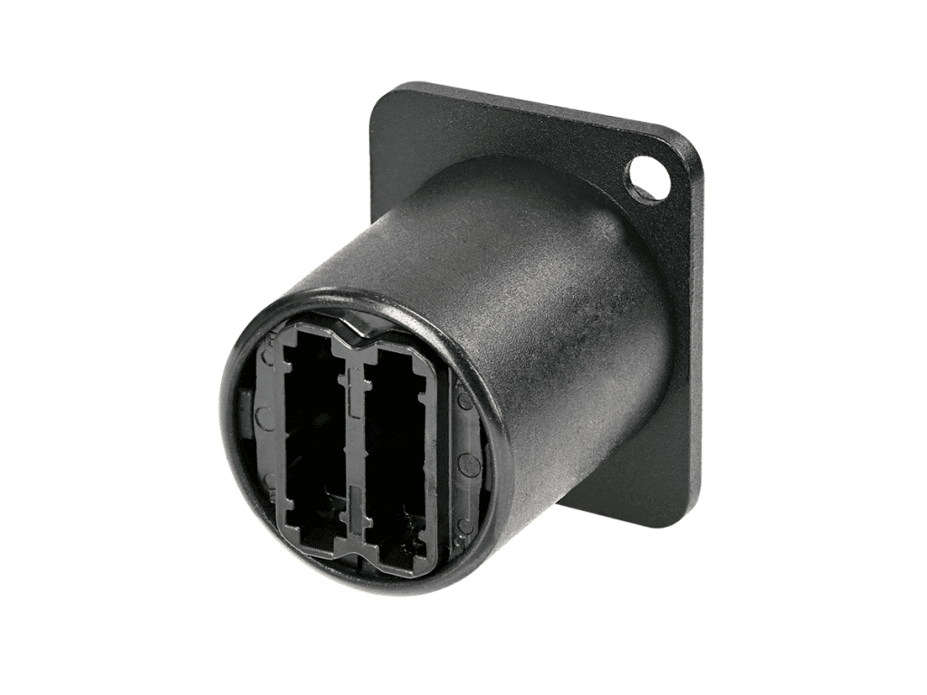 NO4FDW-A Neutrik opticalCON Chassis Connector Rear View