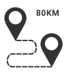 Max Distance 80km Max Distance 80km