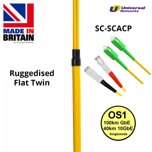 OS1 SC-SCAPC yellow ruggedised fibre patch cable