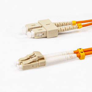 Multi Mode Duplex Fibre Patch Cable, LC-SC, Orange