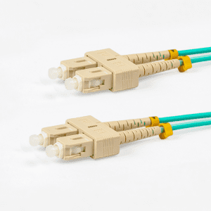 Multi Mode Duplex Fibre Patch Cable, 50/125, SC-SC, Aqua