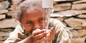 Girl drinking water