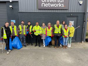 Litter picking team in hi-vis