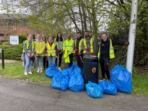 Litter picking team in hi-vis