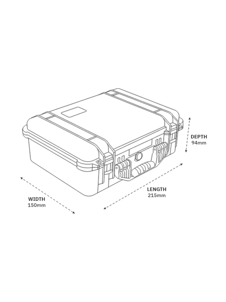 IP Rated Media Converter - Peli Box 1150 Dimensions