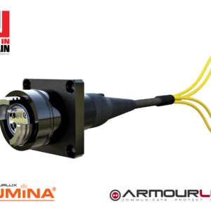 ArmourLux LUMINA®, 2/4 Channel SM/MM Expanded Beam Jam Nut/Square Flange Bulkhead with Boot & SC/LC/ST/FC connectors or Bare Ends
