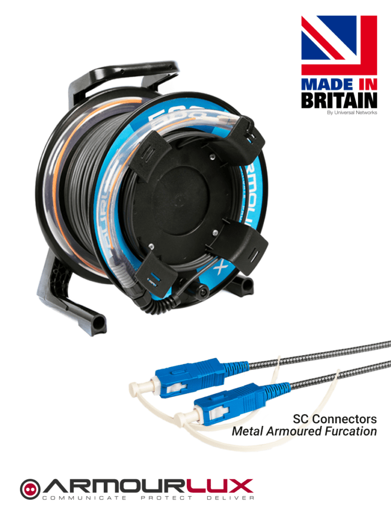 ArmourLux Standard with SC Uniboot Connectors on Armoured Furcation