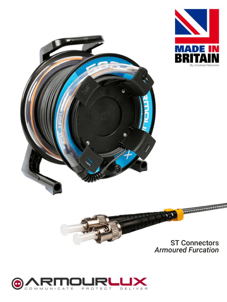 ArmourLux Standard with ST Uniboot Connectors on Armoured Furcation