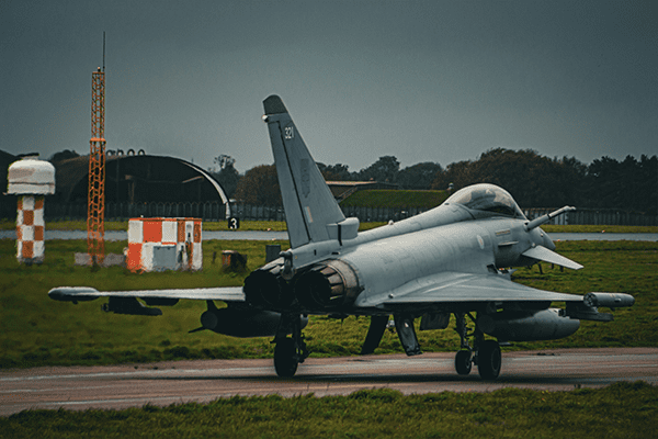 RAF Fighter Jet on runway. Photo credit: Lincoln Holley, Unsplash
