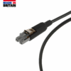 Tactical Fibre Cable with Metal LC Duplex Uniboot Connectors, Black Cable