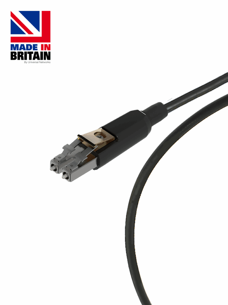 Tactical Fibre Cable with Metal LC Duplex Uniboot Connectors, Black Cable