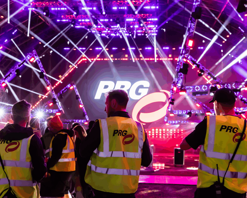 People working at live event