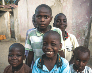 Children smiling for photo