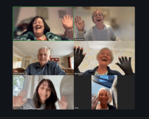Elderly people on video call