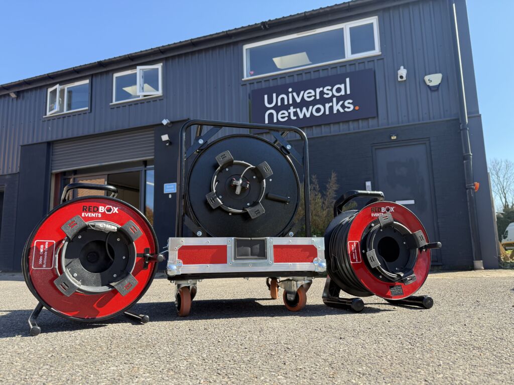 fibre reels infront of building